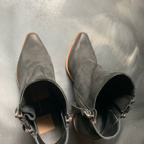 Dolce Vita ZIP Ankle Boots Pointed Toe Black - Picture 2 of 4